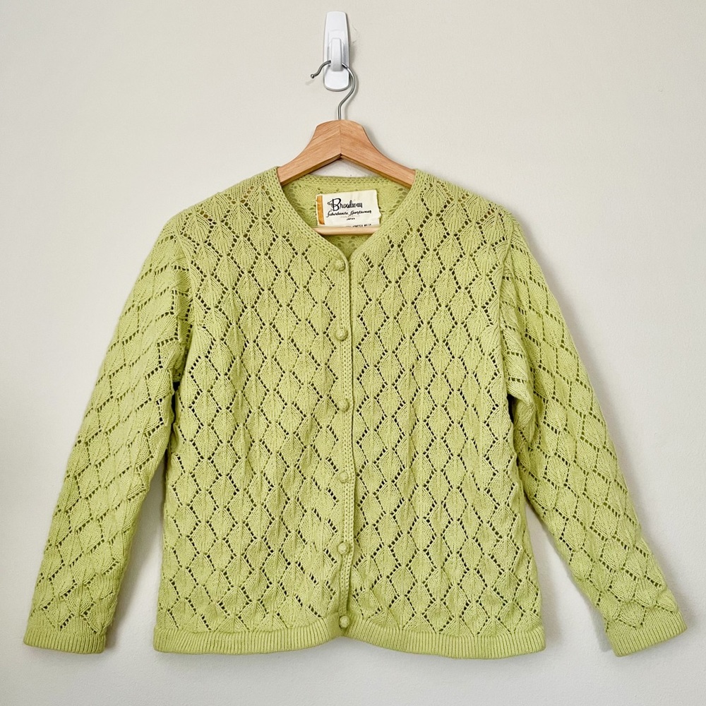 1960’s Vintage Chartreuse Knit Cardigan